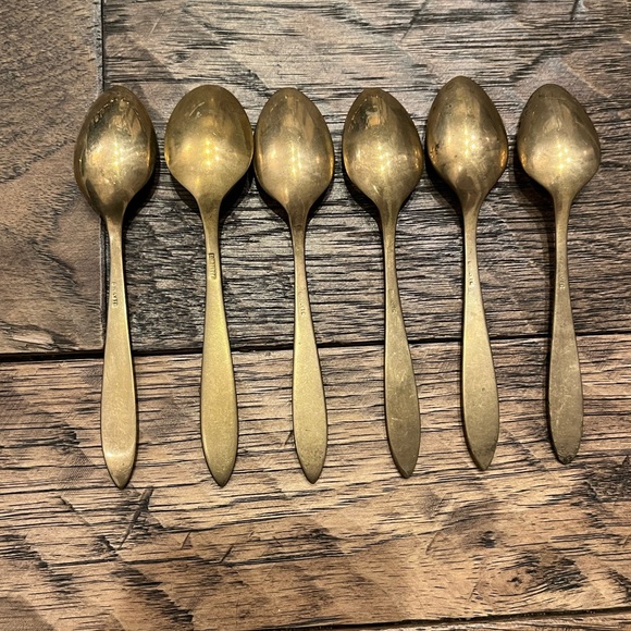 Vintage Dirigold Dirilyte Gold small Demitasse baby Spoons (6) - Picture 3 of 7